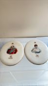 Pair of Doulton oval coronation plaques