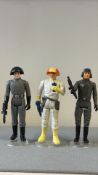 Set of 3 Kenner 3¾-inch Star Wars action figures: Death Squad Commander (1978), Cloud Car Pilot (