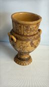 Wooden vase with Greek-style decoration