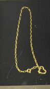 9ct Gold bracelet with heart pendant