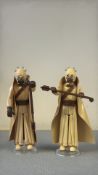 Pair of 3.75-inch articulated plastic Tusken Raider (Sand People) figures from the original 1977
