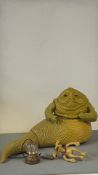 Star Wars Jabba the Hutt moulded plastic figure, accompanied by Salacious Crumb creature and