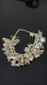 Large silver charm bracelet Weight 176g