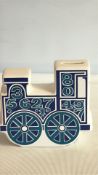 Carlton Ware train-shaped ceramic money box Cream-