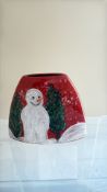Anita Harris snowman vase signed in gold