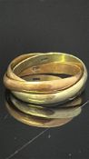 Tri colour ring set ( 3 loose rings together) Weig