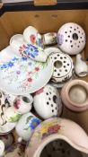 Group of H. J. Wood Radfordâ€ hand-painted earthenware vases, flower frogs and dishes