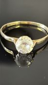 14ct Gold dress ring set with solitaire cz Weight