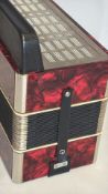 Galotta red pearloid button accordion, GDR