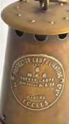 Protector Lamp & Lighting Co. brass Type 8 miners safety lamp