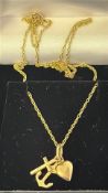 9ct Gold chain & pendant Weight 1.9g