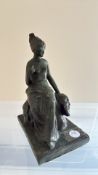 Bronze classical figure sitting