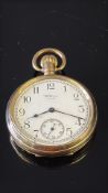 Gold plated Waltham pocket watch, currently tickin
