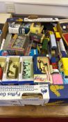 Box of mixed die-cast model vehicles