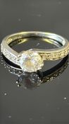 9ct White gold ring set with solitaire cz Weight 2