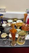 Collection of decorative glass and ceramic tableware