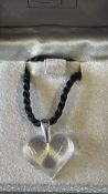 Lalique heart shaped pendant in original box