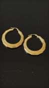 Pair of 9ct gold hoop earrings Weight 3.1g