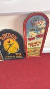 Set of three hand-painted wooden advertising plaques