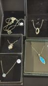 5x Silver assorted 18'' chains & pendants