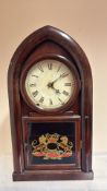 Gothic arch mahogany shelf clock, Ansonia Brass & Copper Co.