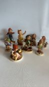 Set of 8 Goebel Hummel porcelain child figurines