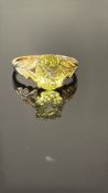 9ct Gold ring set with large peridot 3.1g Size N.5