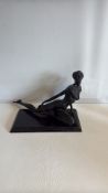 Bronze reclining nude figure