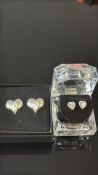 2x Pairs of silver pierced earrings
