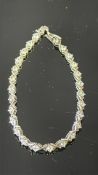 9ct White gold tennis bracelet set with white ston