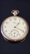 9ct Gold open face Waltham pocket watch with sub s