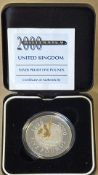 2000 millennium silver proof five pound coin