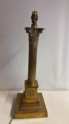 Brass Corinthian Column Table Lamp