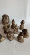 Set of 11 Poole Pottery stoneware animal and bird figurines