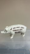 Cast iron Quaker City Hamsâ€ pig still bank