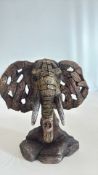 Edge style sculpture of a elephants head
