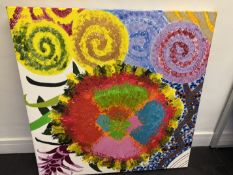 Large acrylic on canvas by Caroline Boff 92 cmx 92