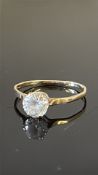 14ct Gold dress ring set with solitaire cz Weight