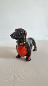 Anita Harris dachshund dog signed in gold