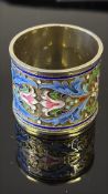 Antique Russian silver gilt cloisonné enamelled ro