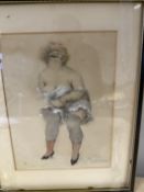 Early signed watercolour - indistinct signature 45