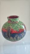 Anita Harris bluebell wood vase signed in gold