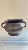 Pewter arts & craft 3 handle pot