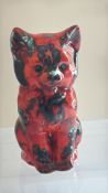 Anita Harris sitting cat signed in gold