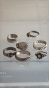 7 Silver rings