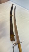 Curved steel cavalry sabre with three-bar brass gu