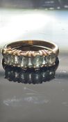 9ct Gold aquamarine half eternity ring Weight 2.9