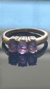 9ct Gold ring set with amethyst Weight 3g