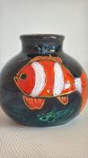 Anita Harris clownfish vase signed in gold