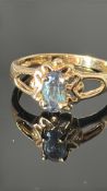 18ct yellow gold ring set with an oval Russian alexandrite, 7 × 4 mm, approx 0.55 ct, in a pierced